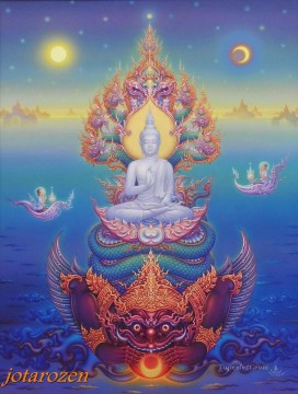 Fairy Tales Painting - In Praise Of Lord Buddha CK Fairy Tales